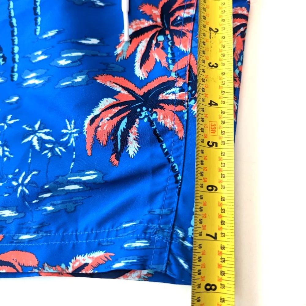 NAUTICA Men’s Performance Palm Tree Elastic Swim Trunk Shorts XXL NWT